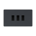 BG Evolve Matt Grey 3G 2W Light Switch PCDMG432B