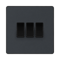 BG Evolve Matt Grey 3G 2W Light Switch PCDMG43B