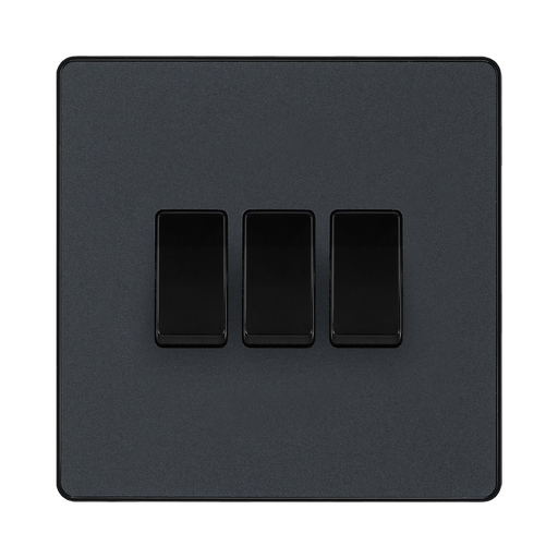 BG Evolve Matt Grey 3G 2W Light Switch PCDMG43B