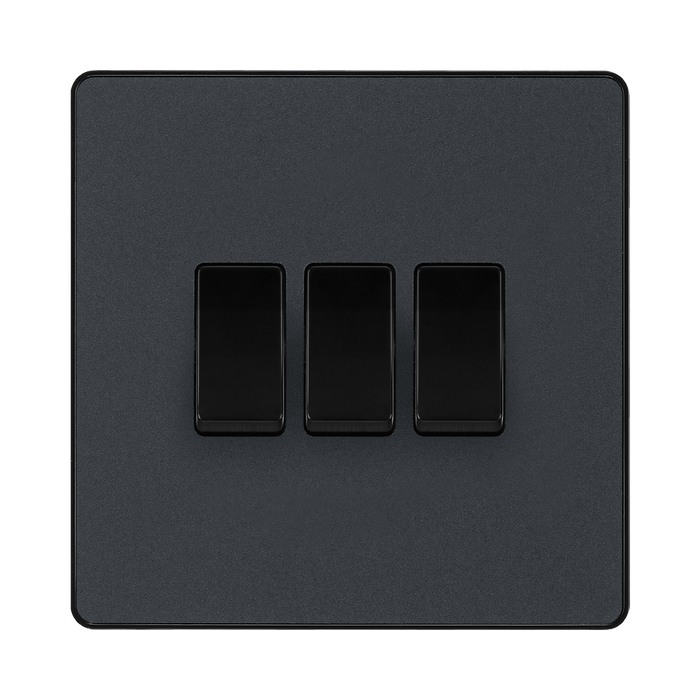 BG Evolve Matt Grey 3G 2W Light Switch PCDMG43B