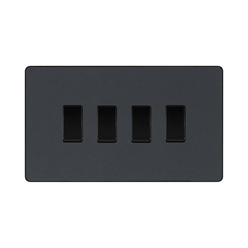BG Evolve Matt Grey 4G 2W Light Switch PCDMG44B