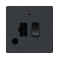 BG Evolve Matt Grey 13A Switched Spur with LED and Flex Outlet PCDMG52B