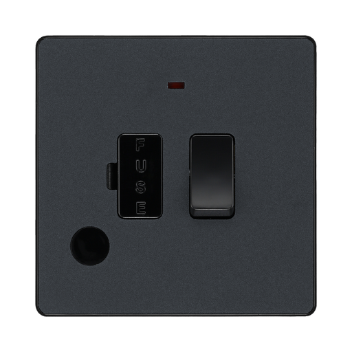 BG Evolve Matt Grey 13A Switched Spur with LED and Flex Outlet PCDMG52B