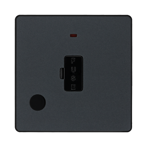 BG Evolve Matt Grey 13A Unswitched Spur with LED and Flex Outlet PCDMG54B