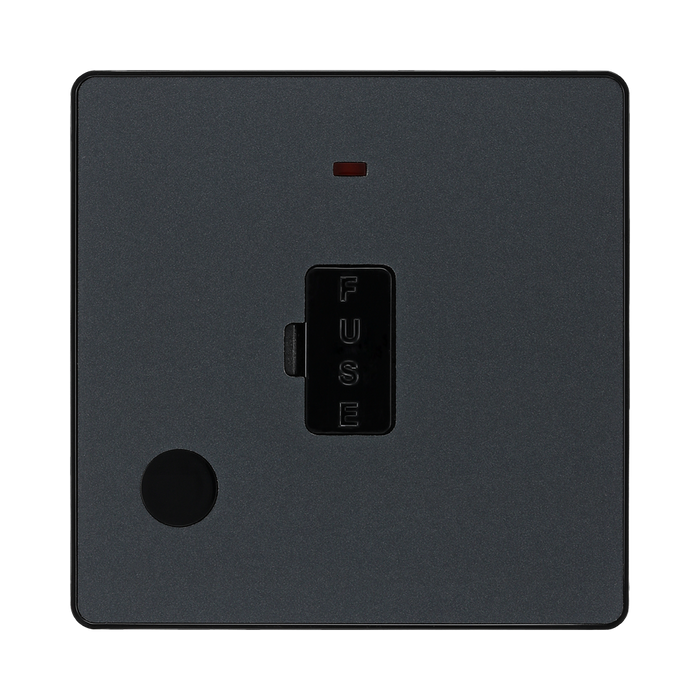 BG Evolve Matt Grey 13A Unswitched Spur with LED and Flex Outlet PCDMG54B