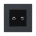 BG Evolve Matt Grey Double Satellite Socket PCDMG612B