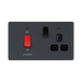 BG Evolve Matt Grey 45A Cooker Switch with double pole switch and LED PCDMG70B