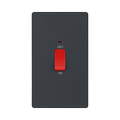 BG Evolve Matt Grey 45A double pole switch with LED PCDMG72B