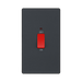 BG Evolve Matt Grey 45A double pole switch with LED PCDMG72B