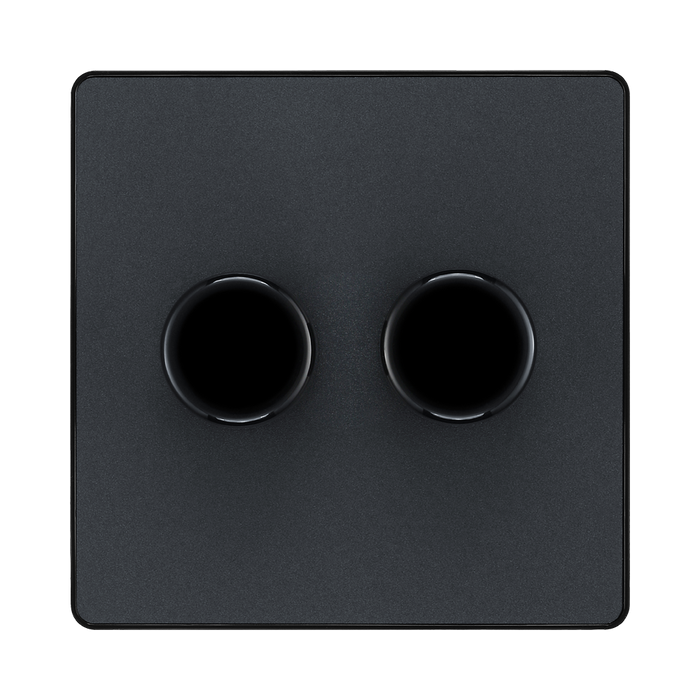 BG Evolve Matt Grey 2G Dimmer Switch PCDMG82B