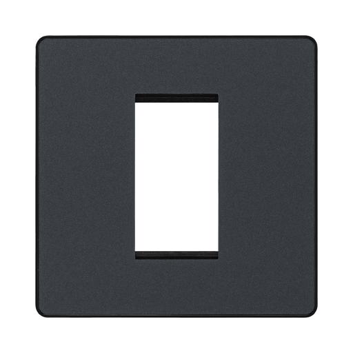 BG Evolve Matt Grey 1G Euro Module Plate PCDMGEMS1B
