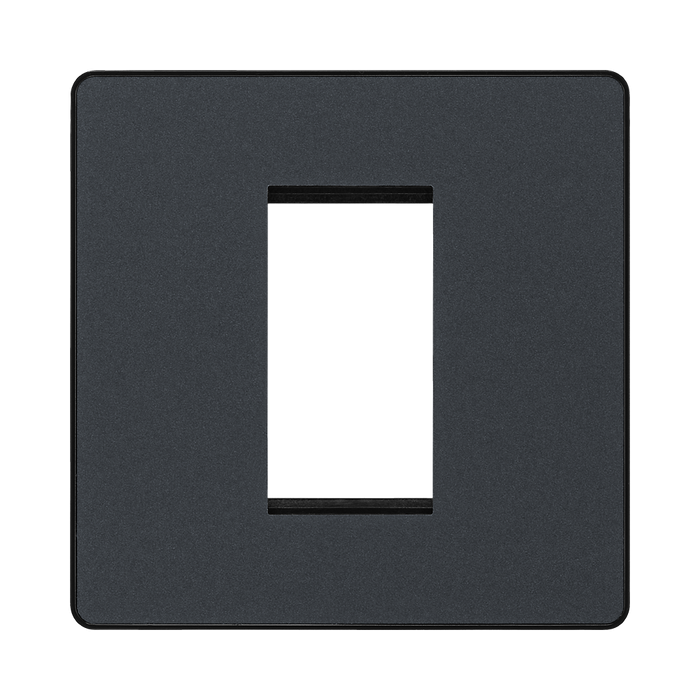 BG Evolve Matt Grey 1G Euro Module Plate PCDMGEMS1B