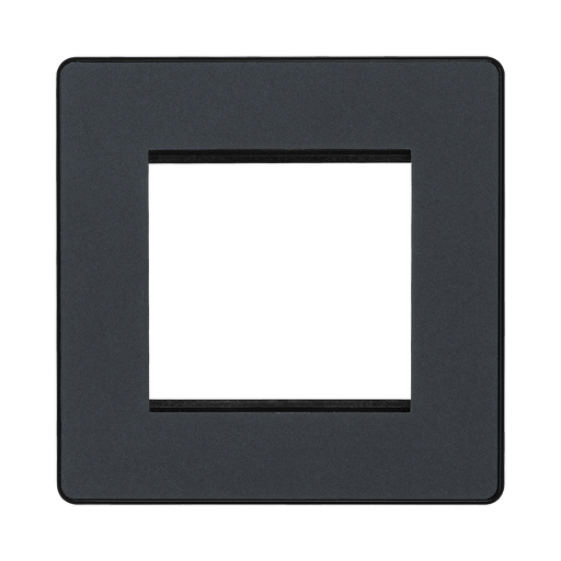 BG Evolve Matt Grey 2G Euro Module Plate PCDMGEMS2B