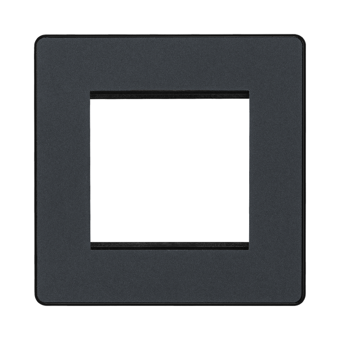 BG Evolve Matt Grey 2G Euro Module Plate PCDMGEMS2B