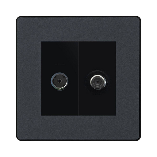 BG Evolve Matt Grey TV & Satellite Socket PCDMGTVSATB