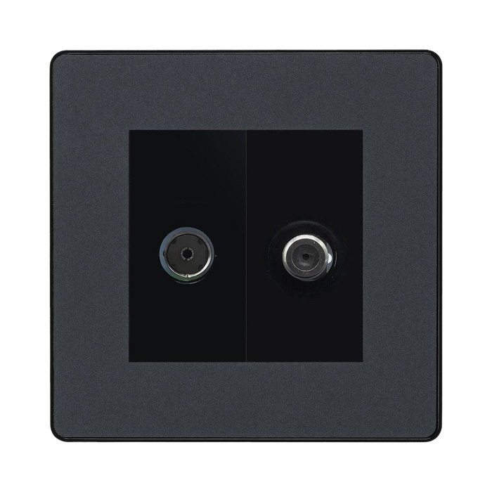 BG Evolve Matt Grey TV & Satellite Socket PCDMGTVSATB