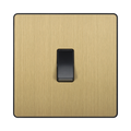 Front view of BG Evolve Satin Brass 1G 2W Light Switch