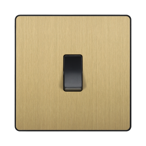 Front view of BG Evolve Satin Brass 1G 2W Light Switch