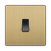 Front view of BG Evolve Satin Brass 1G 2W Light Switch