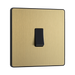 Angled view of BG Evolve Satin Brass 1G 2W Light Switch