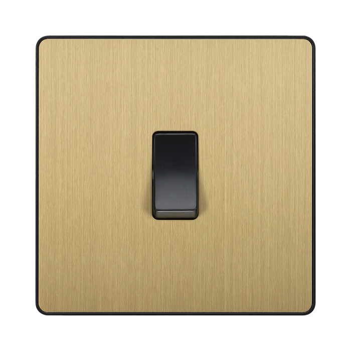 Side view of BG Evolve Satin Brass 1G 2W Light Switch