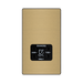Front view of BG Evolve Satin Brass Dual Voltage Shaver Socket