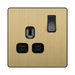 Front view of BG Evolve Satin Brass 13A Single Socket
