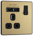 BG Evolve Satin Brass 13A Single USB Socket PCDSB21U2B - view 2