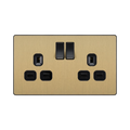 BG Evolve Satin Brass 13A Double Socket 5 Pack PCDSB22B
