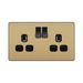BG Evolve Satin Brass 13A Double Socket 5 Pack PCDSB22B