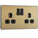 BG Evolve Satin Brass 13A Double Socket 10 Pack PCDSB22B - view 2