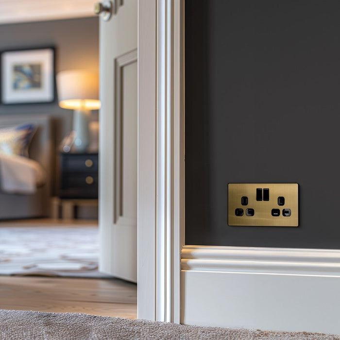 BG Evolve Satin Brass 13A Double Socket 10 Pack PCDSB22B - view 5