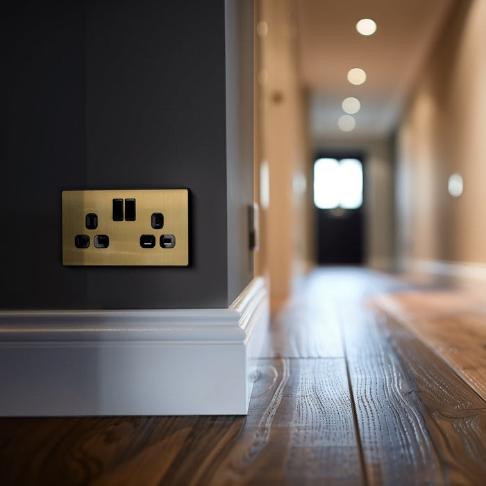 BG Evolve Satin Brass 13A Double Socket 10 Pack PCDSB22B - view 6