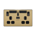 BG Evolve Satin Brass WiFi Extender with 13A double USB Socket PCDSB22UWRB