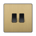 Front view of BG Evolve Satin Brass 2G Intermediate Combination Switch (PCDSB4125 / PCDSB4225)