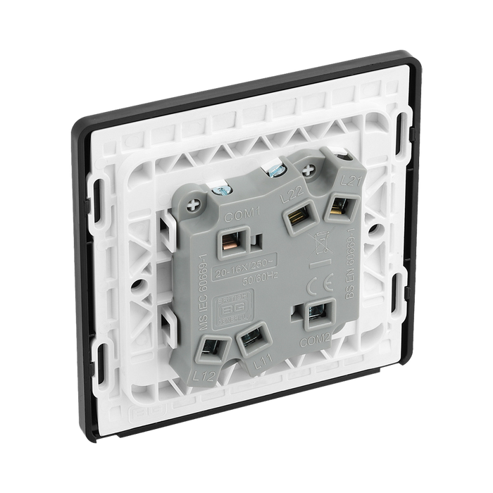BG Evolve Satin Brass 2G 2W Light Switch PCDSB42B