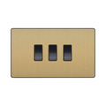 BG Evolve Satin Brass 3G 2W Light Switch PCDSB432B