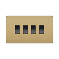 BG Evolve Satin Brass 4G 2W Light Switch PCDSB44B