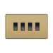 BG Evolve Satin Brass 4G 2W Light Switch PCDSB44B