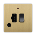 BG Evolve Satin Brass 13A Switched Spur with LED and Flex Outlet PCDSB52B