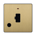 BG Evolve Satin Brass 13A Unswitched Spur with LED and Flex Outlet PCDSB54B