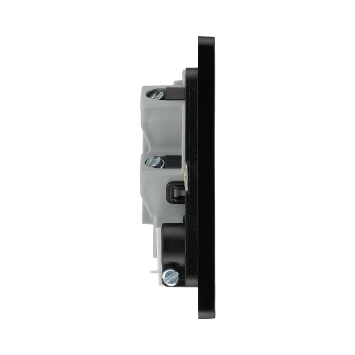 BG Evolve Satin Brass 13A Unswitched Spur with LED and Flex Outlet PCDSB54B