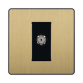 Front view of BG Evolve Satin Brass Co-axial Socket