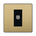 Front view of BG Evolve Satin Brass Co-axial Socket