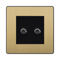 BG Evolve Satin Brass Double Satellite Socket PCDSB612B