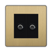 BG Evolve Satin Brass Double Satellite Socket PCDSB612B