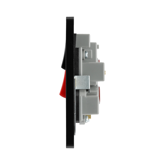 BG Evolve Satin Brass 45A Cooker Switch with double pole switch and LED PCDSB70B