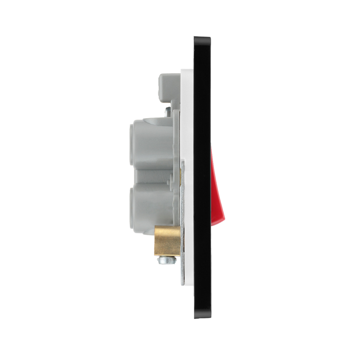 BG Evolve Satin Brass 45A double pole switch with LED PCDSB74B