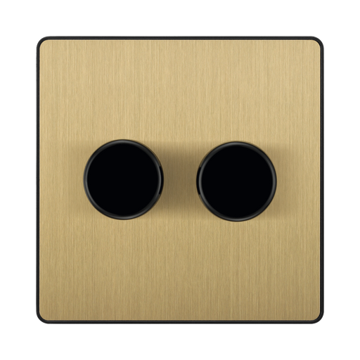 BG Evolve Satin Brass 2G Dimmer Switch PCDSB82B
