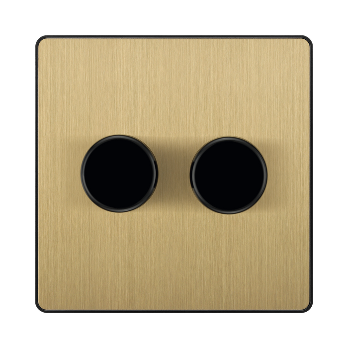 BG Evolve Satin Brass 2G Dimmer Switch PCDSB82B